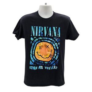 Nirvana Come As Your Are Smile Face Graphic T-Shirt Mens Medium